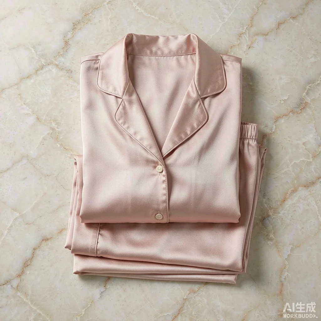 Silk pajama set in blush pink